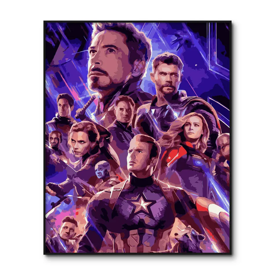 Endgame Affiche De Captain America Peinture Avec Numeros Marvel Encadre Thanos Coloriage Sur Toile Decor De Maison Aliexpress