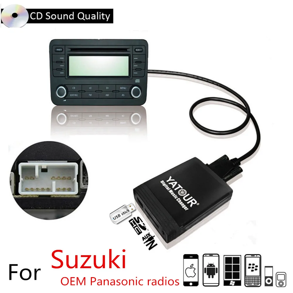 Yatour USB SD AUX Автомобильный mp3 плеер Музыкальный CD Радио CD Changer адаптер для OEM Panasonic радио Suzuki Grand Vitara Liana Swift Splash