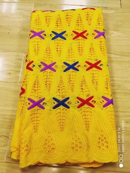 

Swiss lace fabric 2020 latest heavy beaded embroidery African 100%cotton fabrics Swiss voile lace popular Dubai style 5yards