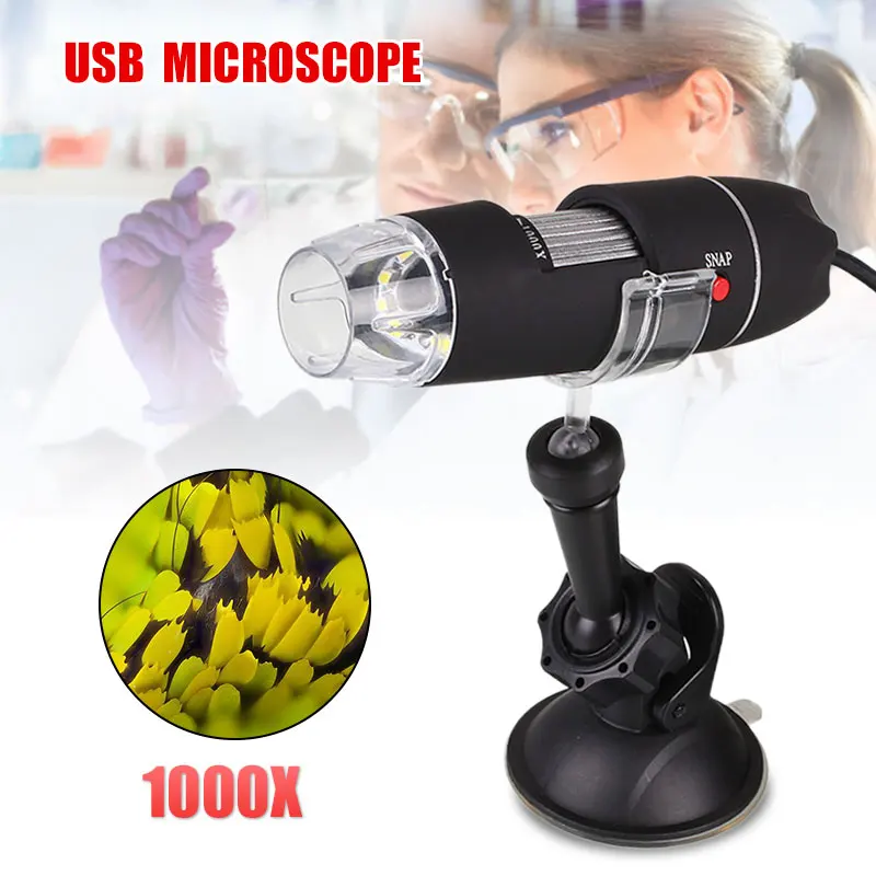 Jetery USB микроскоп 1000X светодиодный светильник Электрический Ручной цифровой