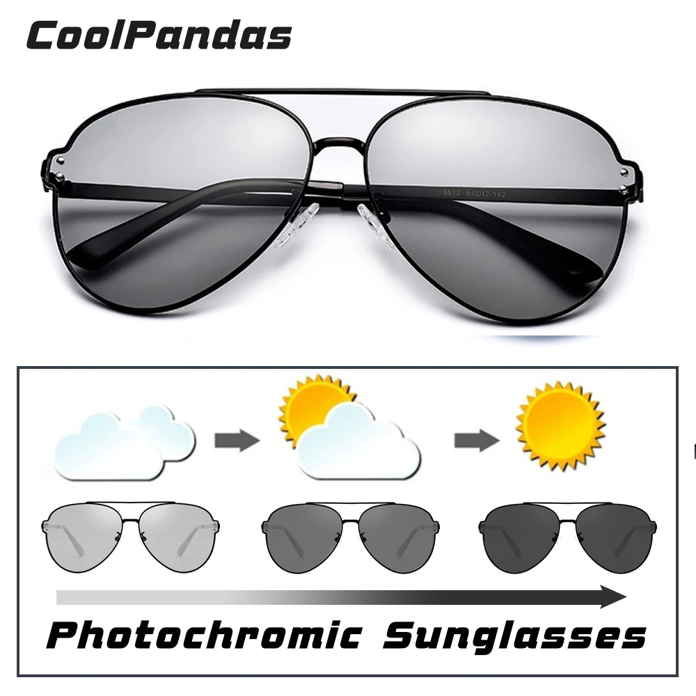CoolPandas брендовые авиационные фотохромные солнцезащитные очки для женщин поляризационные хамелеоны океанские цветные линзы мужские очки lunette de soleil femme