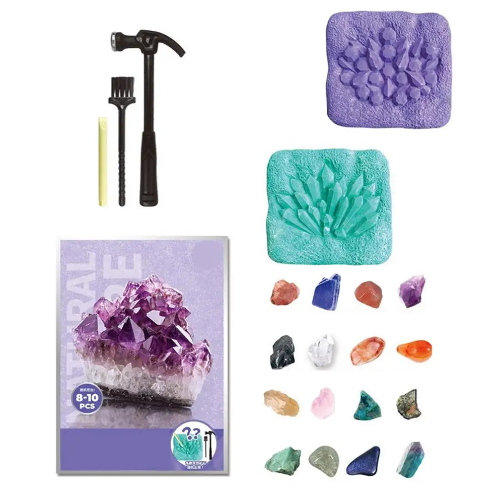 Gemstone For Kids Rock Mineral Gem And Crystal Digging Kit Educational Mining Toys Set Science STEM Toy Gift Bo |