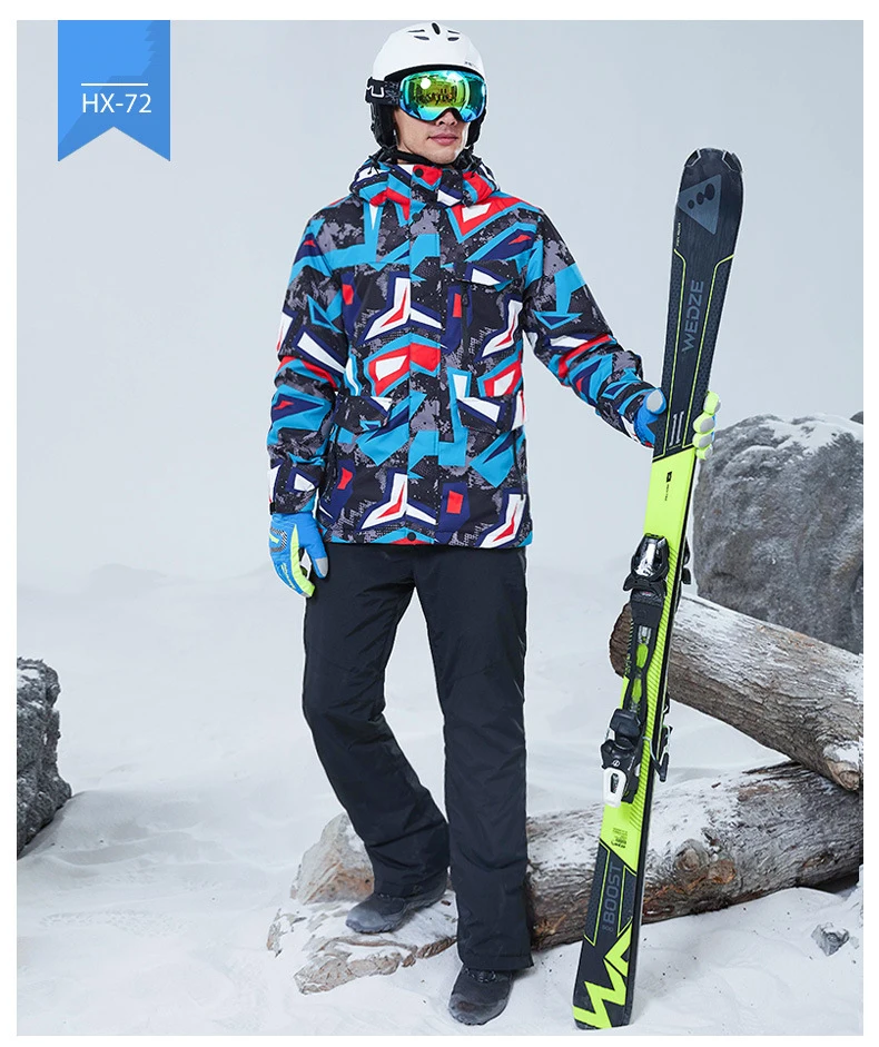 Лыжный костюм, мужские зимние утолщенные куртки, ветрозащитные водонепроницаемые зимние куртки и штаны, лыжный костюм для катания на лыжах и сноуборде