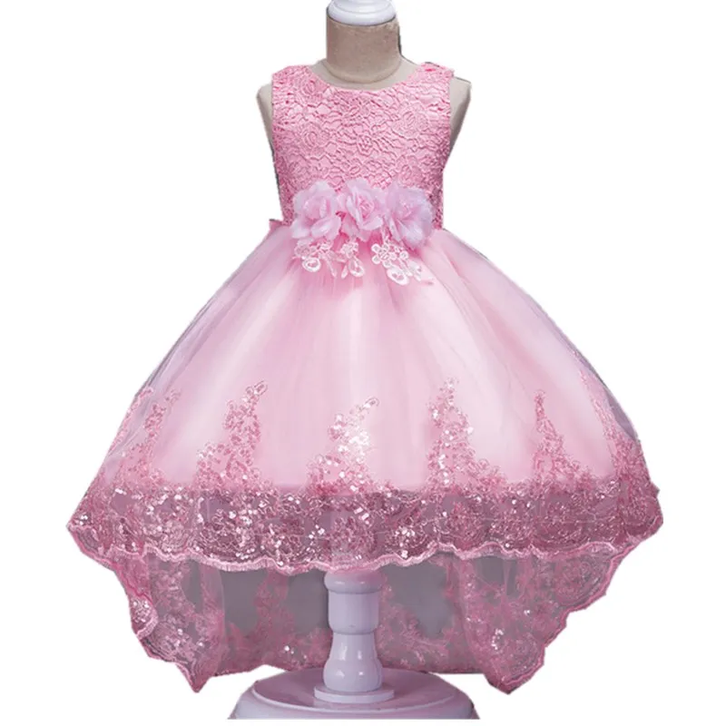 В году, распродажа. Элегантное свадебное платье с цветочным рисунком для девочек принцесса, вечернее, торжественное, длинное, без рукавов, кружево, тюль, от 2 до 14 лет - Цвет: as picture
