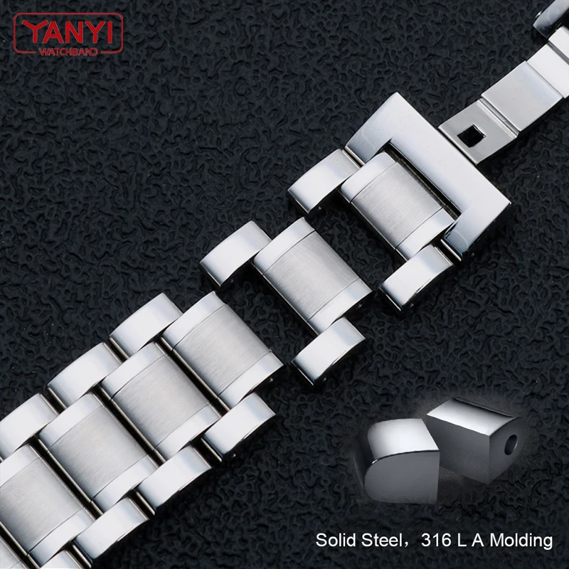 Premium Stainless Steel Curved End Watchband Strap