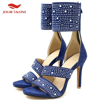 

Brand New Sexy Crystals Big Size 45 Thin High Heels Women Shoes Summer Party Woman Sandals