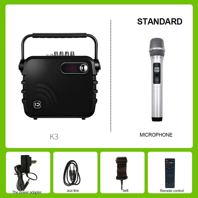 

Outdoor Bluetooth Speaker With Microphone Remote Controller Wireless Portable Louderspeaker Square Dance Party TF Subwoofer