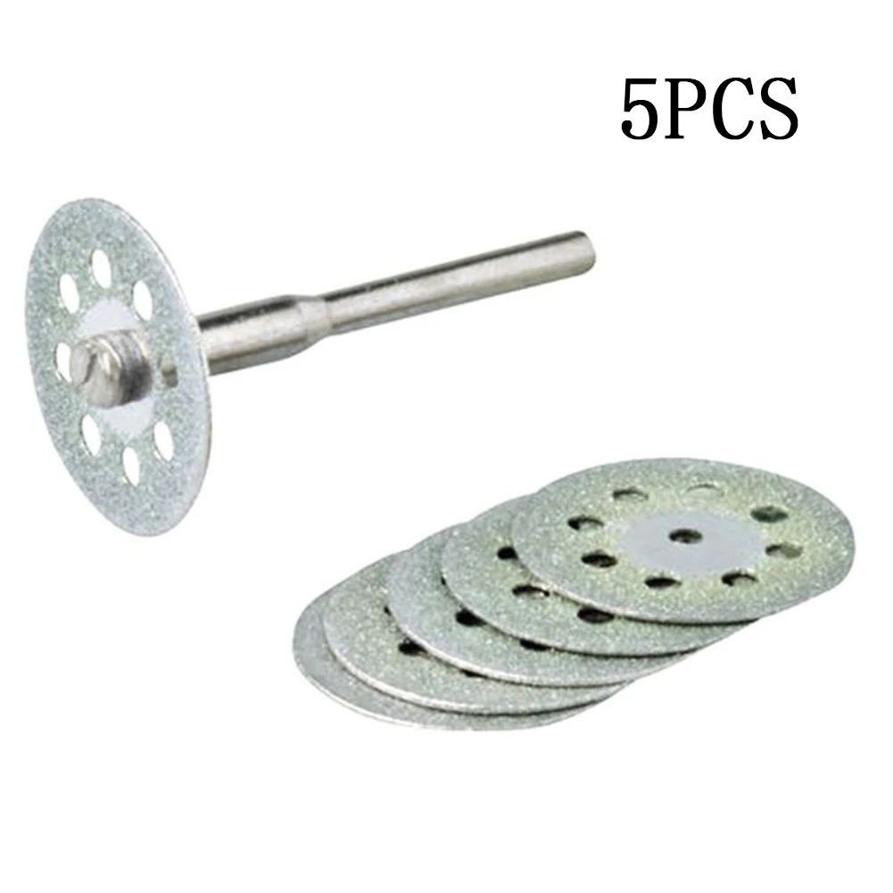 

5Pcs 22mm Diamond Cutting Set Rotary Tool Cutting Disc Disks DIY Tools Accessories For Dremel with Rod