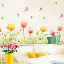 Стиль наклейки на стену Dreamy бабочка цветок XL7179 теплая гостиная вход в спальню настенное украшение, настенное украшение Наклейки