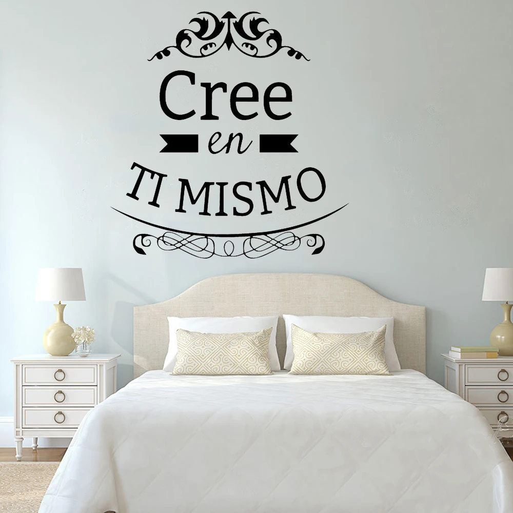 

Cree en ti mismo Vinyl Wall Stickers Spanish Quote Decals Art Home Decor for Living Room House Furniture Decoration Mural WL566