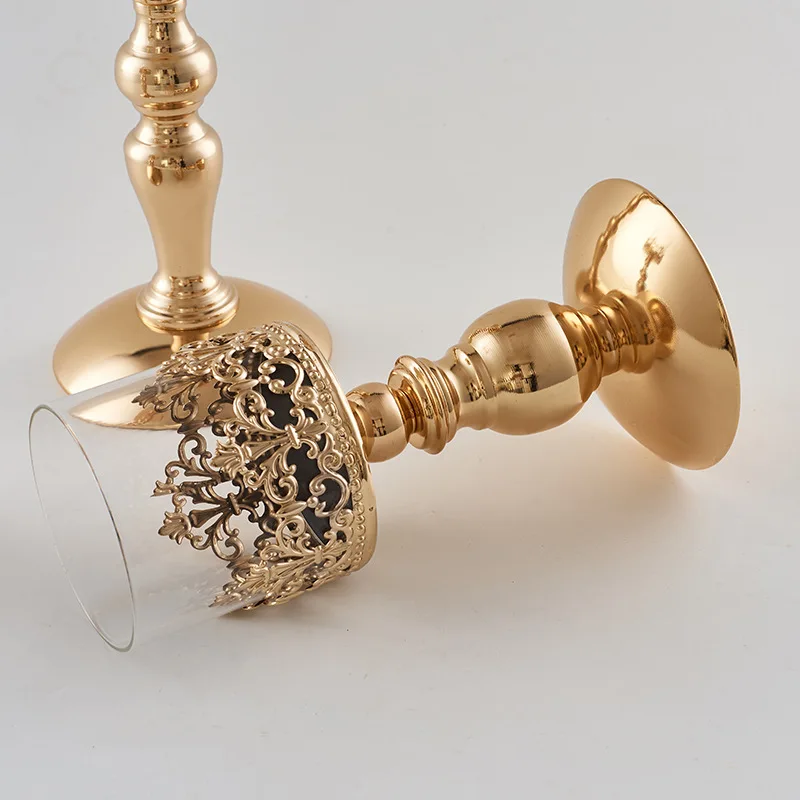 New hot plated wrought iron candlestick glass candlestick ornaments