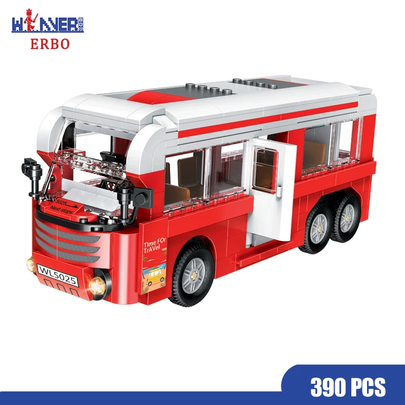 ERBO новый совместимый Lepining City 390 шт Technic Series T1 Camper Van модель строительные блоки
