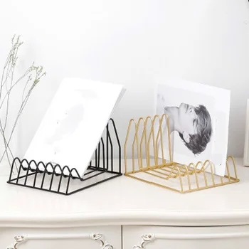 

Nordic Simple Wrought Iron Desktop Storage Rack Shelf File Magazine Bookend Office Rack Stationery Organizer Holder