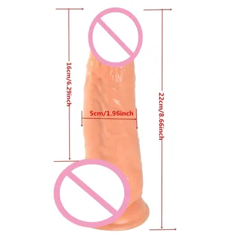 Huge Dildo Realistic Big Black Dick Imitation Penis Imitator 22*5cm Vibrator Masturbation Silicone Sex Toys for Women Adults 6
