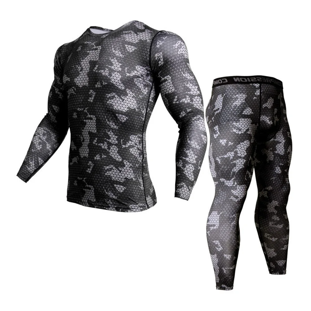 set Компрессионные спортивные костюмы, быстросохнущие спортивные мужские комплекты одежды для бега, бегунов, тренировок, тренажерного зала, набор для фитнес-тренировок - Цвет: set