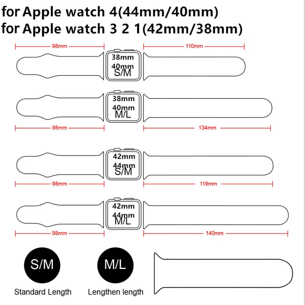 Силиконовый ремешок для Apple watch band 44 мм/40 мм iWatch band 42 мм/38 мм дышащий спортивный браслет ремешок для Apple watch 5 4 3 2
