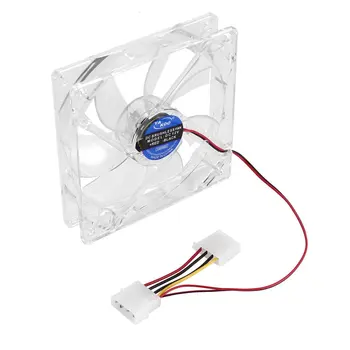 

4 Pin PC Computer Clear Case Quad 4-LED Light 9-Blade CPU Cooling Fan