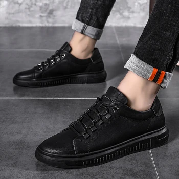 

Fashion outdoor leather Casual Shoes Luxury Brand Fashion Men Leather Breathable Soft Walking Footwear Male Krasovki Men
