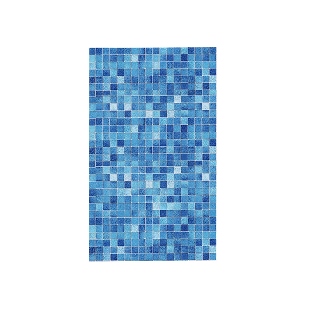 Синяя Современная мозаика самоклеющиеся обои рулон для дверь в ванную мебель из ПВХ водонепроницаемая пленка патч стикер на стену# p7