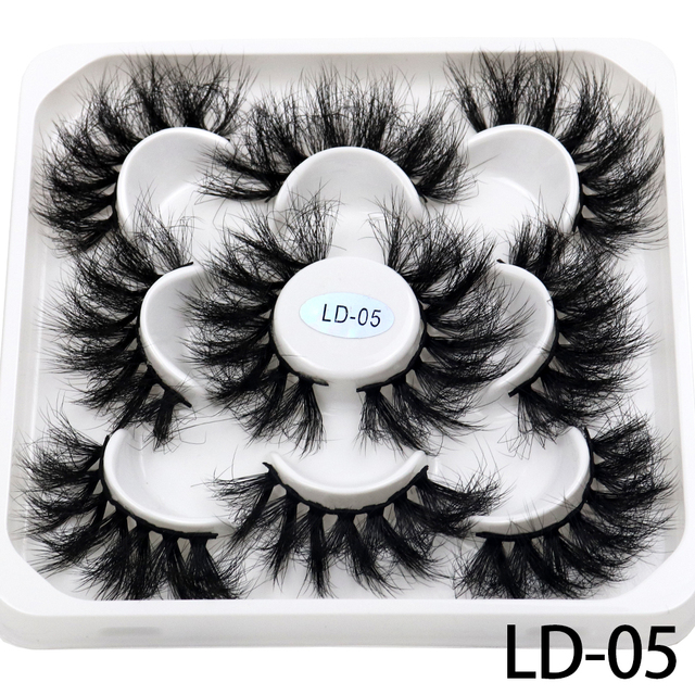 Pairs 25mm 3D Mink Lashes Bulk Russian Volume Fluffy Natural False Eyelashes Thick Dramatic Mink Eyelashes Wholesale maquiagem