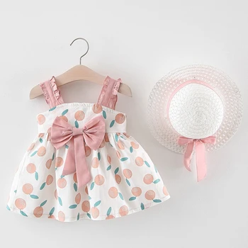 

Baby Girl Dress Striped Suspender Plaid Newborn Child Clothes With a Bow On The Back With Cute Shorts Girls Dresses 0-2Years