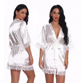 

Ladies Underwear V Neck Pajamas Satin Pajamas Lace Pajamas Mini Teddy Underwear