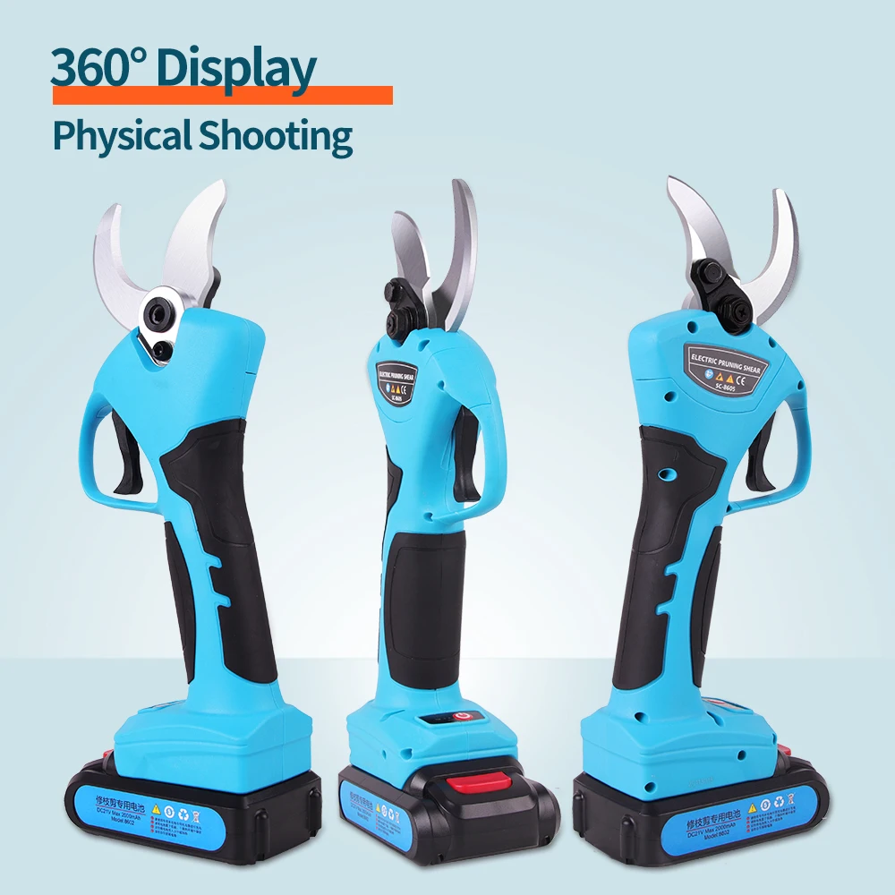 SWANSOFT 40mm Li-ion Battery Powered Cordless Electric Pruning Operated Tree Prunner Cutting Scissors Pruner Shears 4