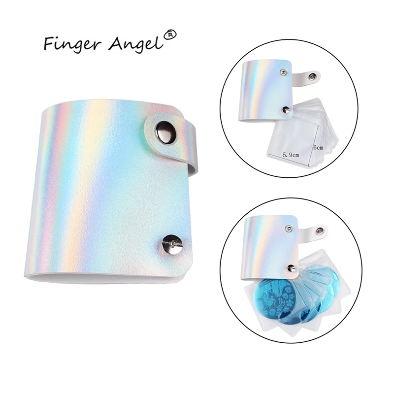 Finger Angel Серебряный лазер для дизайна ногтей штамп пластина чехол для дисков для стемпинга папка сумка для хранения ПВХ Различные конструкции органайзер для ногтей# FJH23