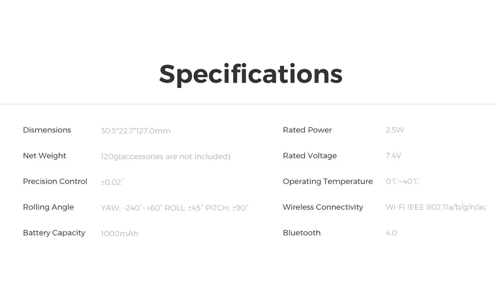 FIMI ладони 3 оси 4K HD встроенный Wi-Fi портативный монопод с шарнирным замком Камера стабилизатор 128 ° Широкий формат Smart трек для FIMI