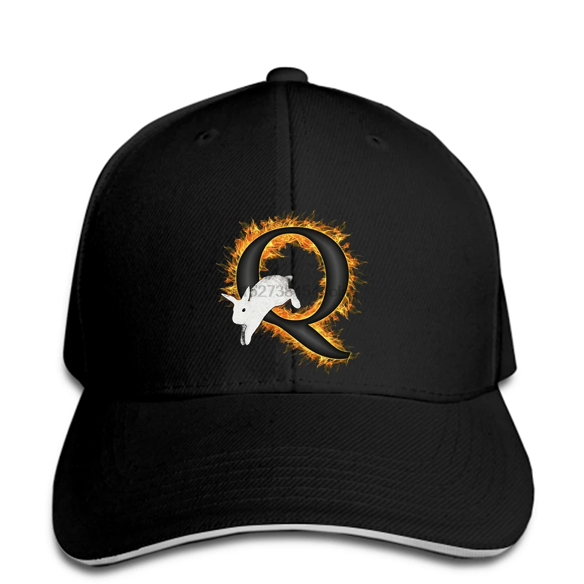 Мужская черная бейсболка QAnon Flame Q с Белым Кроликом | Аксессуары для одежды