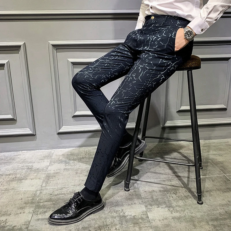 Classic Jacquard Suit Pants Spring Men Social Trousers Slim Business Casual Formal Pants Office Suit Trousers Men business pants suit pants men pants