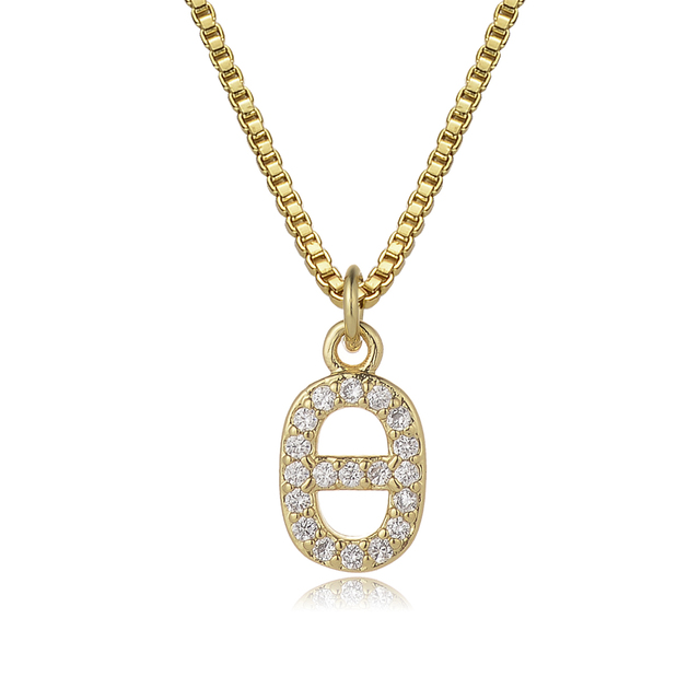 Alphabet Letter Necklace Women 2021 Trend Pave Cubic Ziron Pendant Necklace For Women Jewelry Gift