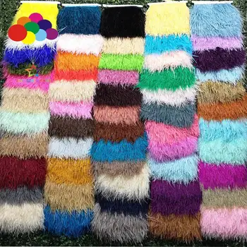 

Wholesale 10-15CM (4-6 inches) ostrich hair dyeing fabric edge 2-10 meters DIY decorative clothing feather craft accessories