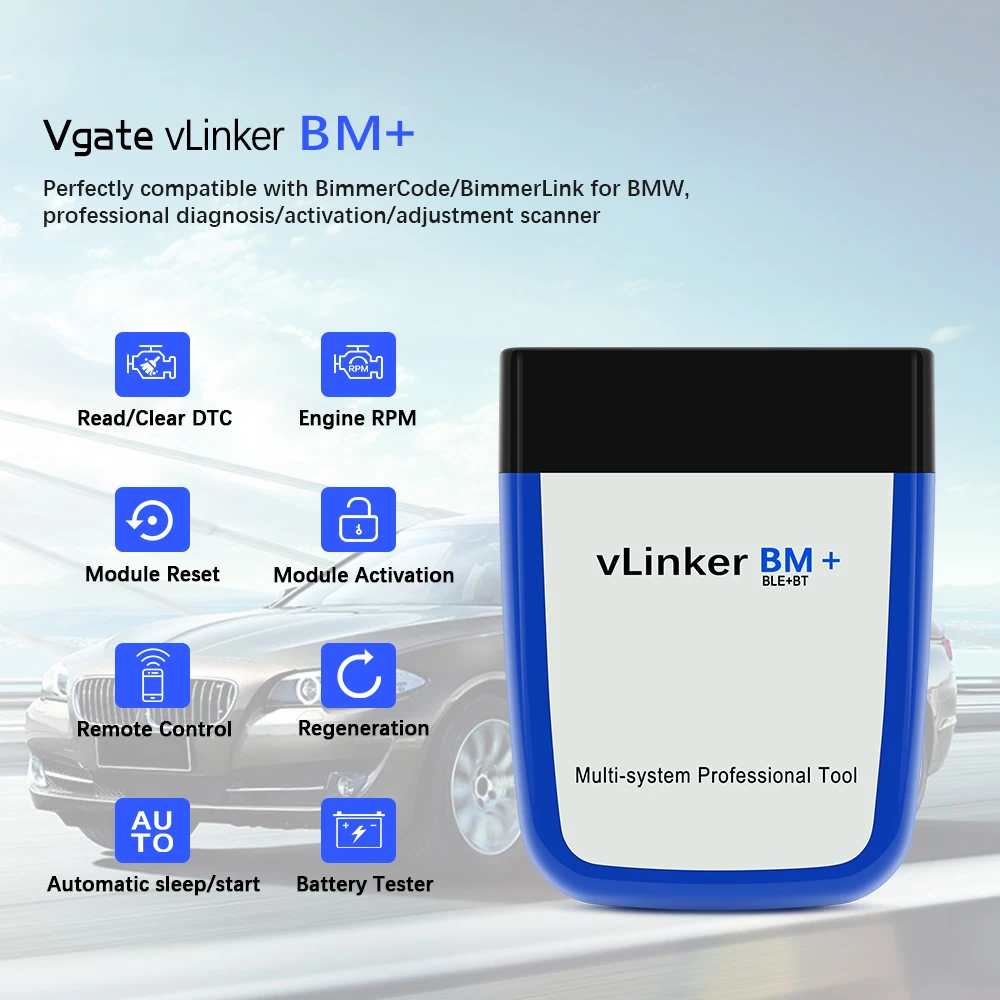 OBD2 Vgate vLinker BM+ ELM327 V2.2 For BMW Scanner Bluetooth 4.0 wifi OBD 2 Car Diagnostic Auto Tool Bimmercode PK ELM 327 V 1 5