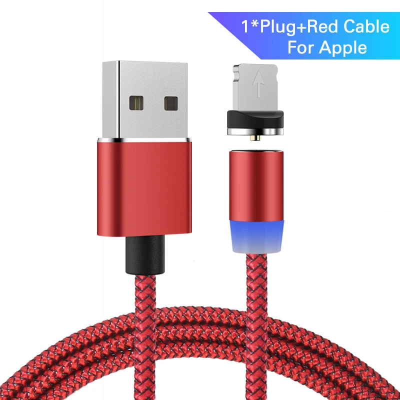iPhone-red Магнитный кабель Posugear, 1 м, 2 м, Micro usb type C, быстрая зарядка, Microusb type-C, Магнитный зарядный провод, usb c для iphone11 pro X Xs Xr - Цвет: iPhone-red