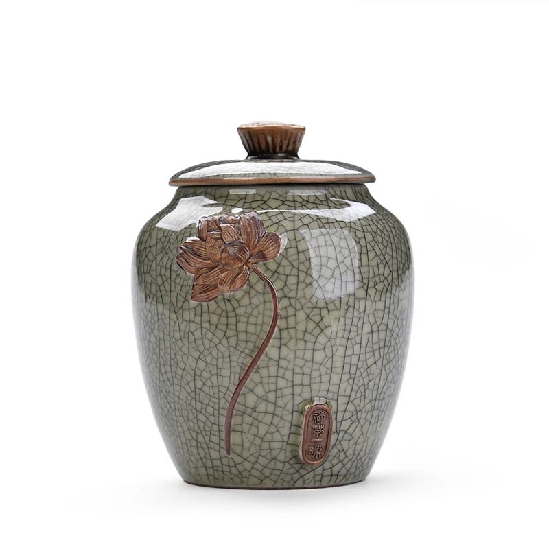 10 CHANSHOVA ceramic tea jar sealed storage tank teapot tea box Chinese tea set tea container tea storage barrel travel tea set - Цвет: 10