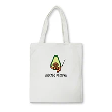 Женская холщовая милая сумка-тоут с принтом авокадо, многоразовые сумки для покупок, Bolsa De Compras, сумки для покупок на плечо, мультяшная эко Повседневная сумка