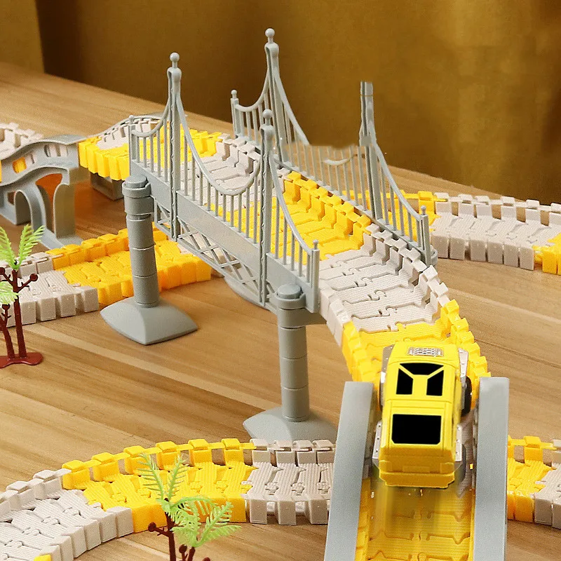 Kids Electric Track Toy Engineering Mini Car Set Puzzle Boy Toys Track Car Train Toys for Children Birthday Christmas Gifts