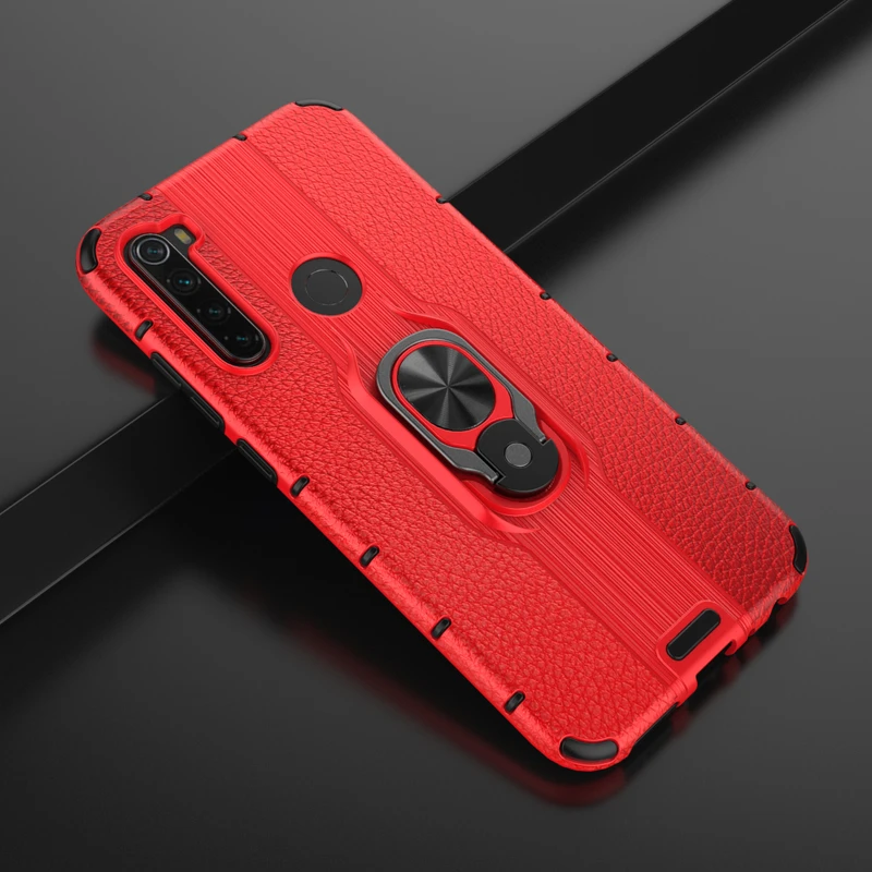 

Xiaomi Redmi Note 8 Case Silicon Armor Shockproof Phone Case For Redmi Note 8 Note8 Magnetic Metal Ring Protection Back Cover