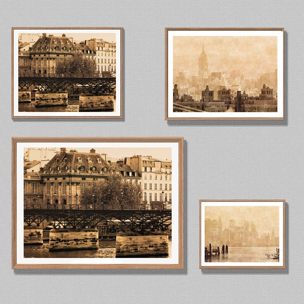 Pittura Vintage Wall Art Canvas Painting Stone Arch Bridge Paesaggi Poster E Stampe Per Soggiorno Decorazioni Per La Casa Immagini
