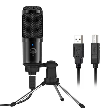 

USB Condenser Dynamic Microphone Mic with Mini Tripod Stand for PC Laptop Games Recording Broadcast Live Streaming ,192KHz/24Bit