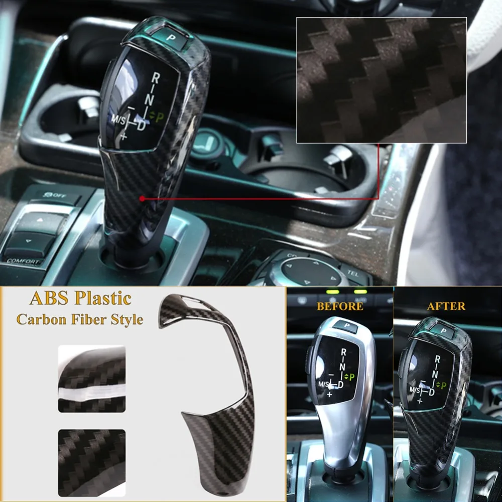ABS углеродное волокно стиль автомобиля переключения передач наклейка подходит для BMW E60 E70 X5 X6