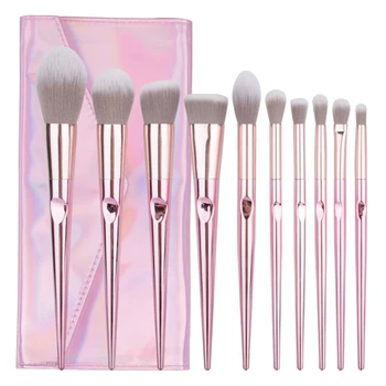 

10Pcs Eye Makeup Brushes Set Eye Shadow Eyebrow Sculpting Power Brush Cosmetic Tools with Storage Bag