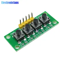 Module Mcu de clavier avec 4 boutons de touches indépendants, 1x4, Kit de bricolage, pour les étudiants Arduino, conception de classe, expérience de projet de diplôme