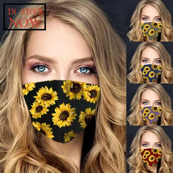 

Adult Women Men Casual Sunflower Printed Outdoors Washable Mask Face Mask Fashion Mondkapjes Wasbaar Masque De Protection