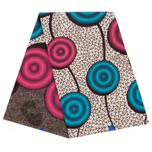 Новая африканская ткань Нигерия, Анкара Чистый хлопок розовый и синий печать ткани для вечерние платья