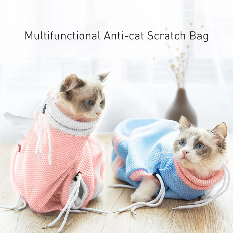 

Pet Multifunction Adjustable Cat Washing Bag Exquisite Cat Grooming Bag Pet Bath Nail Trim Anti Scratch Bite Cat Clean Equipment