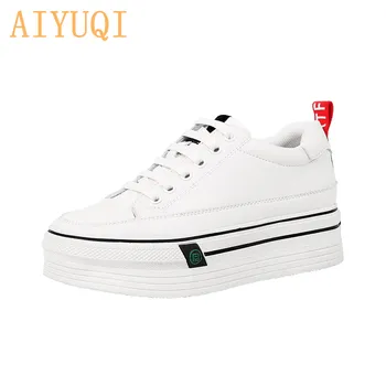 

AIYUQI Platform Sneakers Women 2020 Spring New Round Head Korean Student Shoes Women's Wild Lace Up Shoes