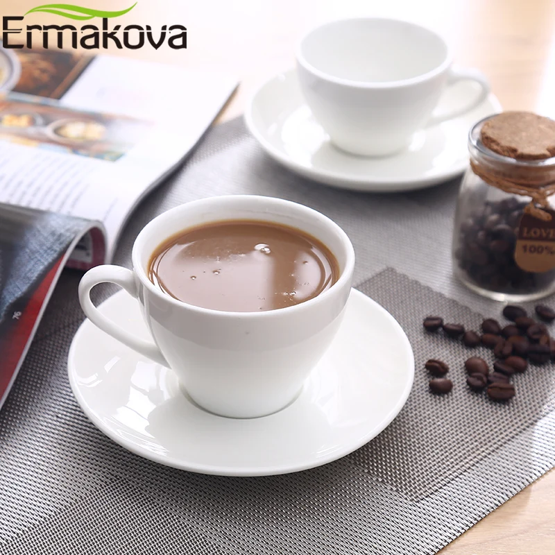 ERMAKOVA 6 шт./лот фарфоровая чашка для эспрессо с блюдцем керамическая капучино