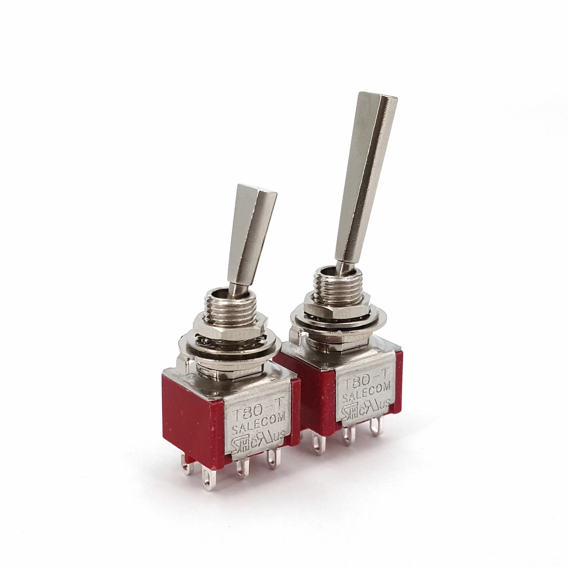 Мини-переключатель с плоской ручкой, 6-контактный, DPDT